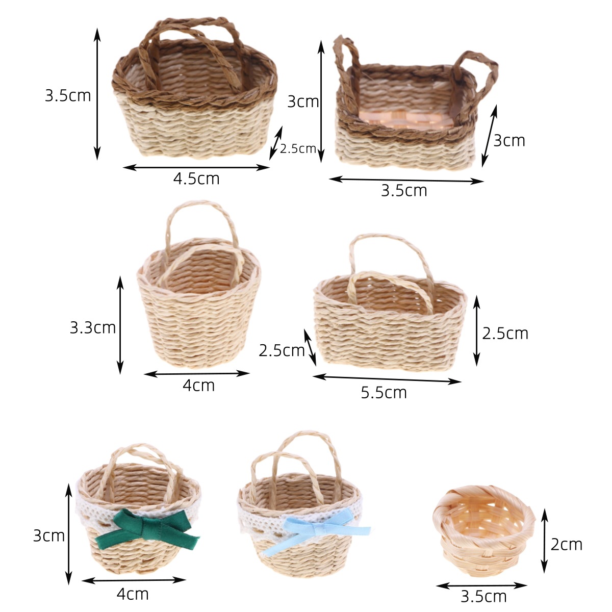 1Pc Dollhouse Handwoven Lafite - Rattan Plant Basket recension och pris