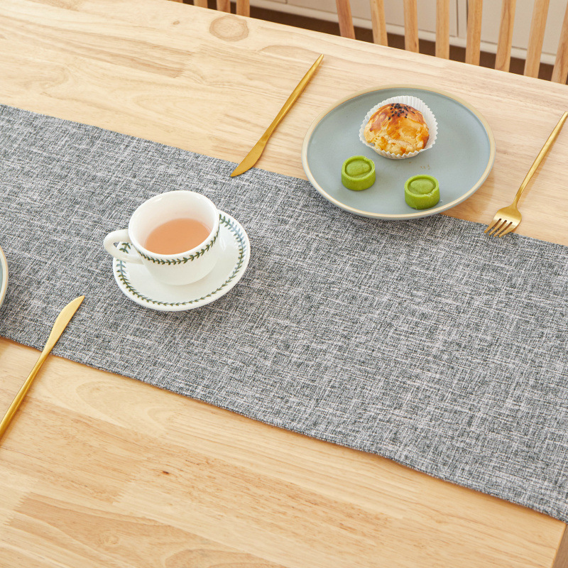 New Thick Linen Solid Color Li - Linen Table Runner recension och pris