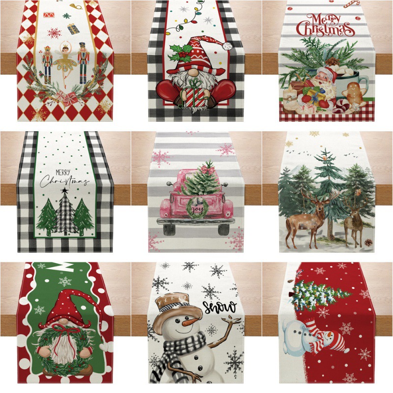 Christmas Table Runner New Xma - Linen Table Runner recension och pris