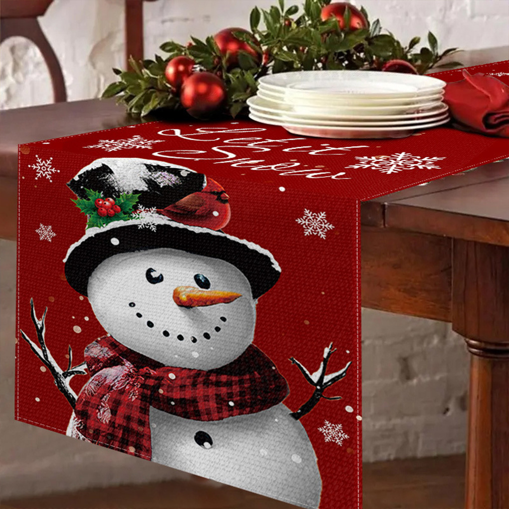 Festive Floral Christmas Table - Linen Table Runner recension och pris