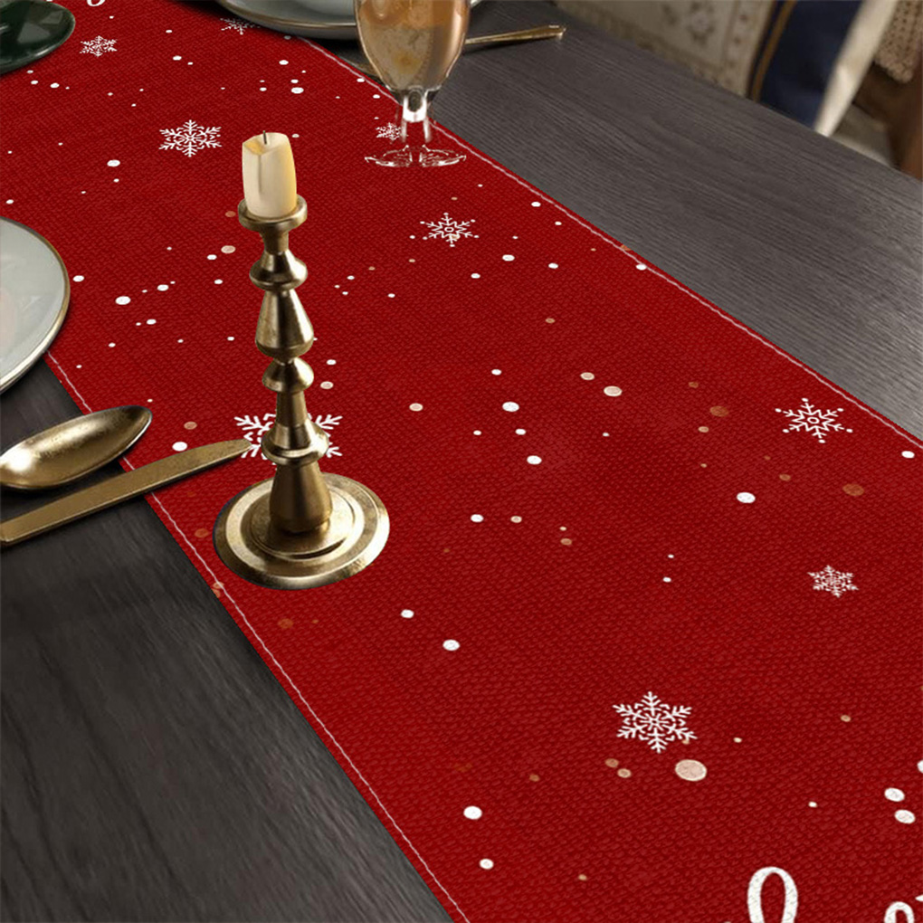 Festive Floral Christmas Table - Linen Table Runner recension och pris