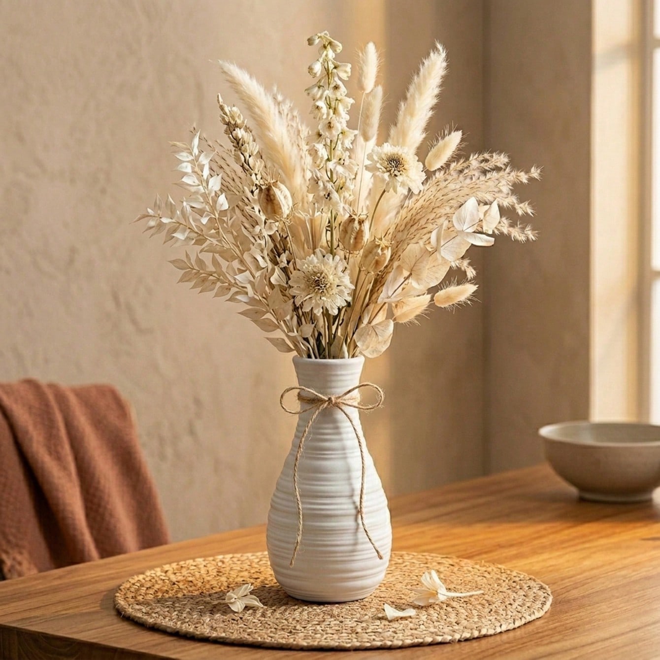 1pc Boho Horizontal Ridged Wai - Pampas Grass Decor recension och pris