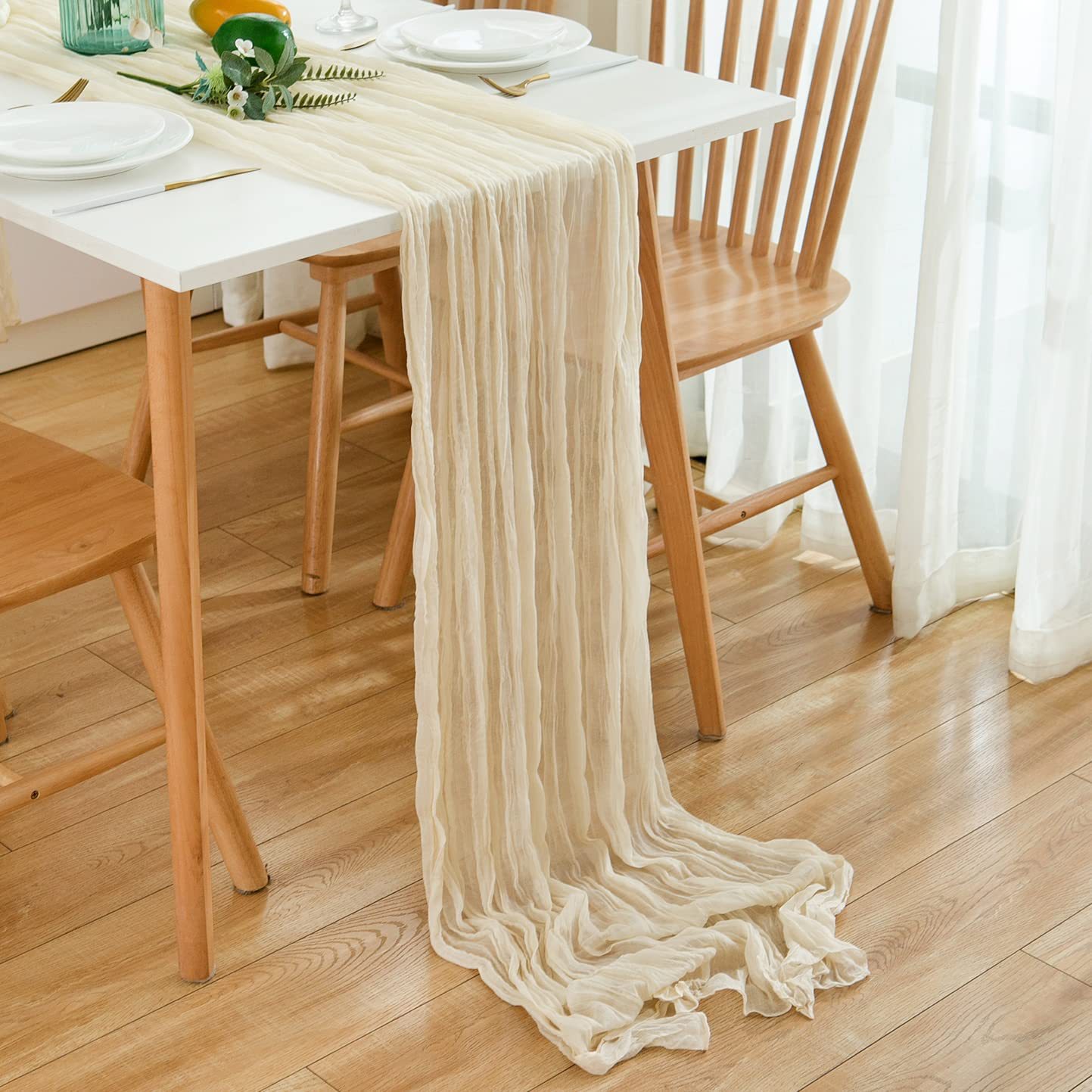 Wrinkle Gauze Table Runner Che - Linen Table Runner recension och pris