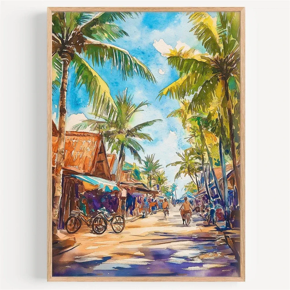 Lombok Watercolor Canvas Paint - Home Decor Indonesia recension och pris