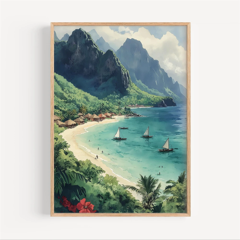Lombok Watercolor Canvas Paint - Home Decor Indonesia recension och pris