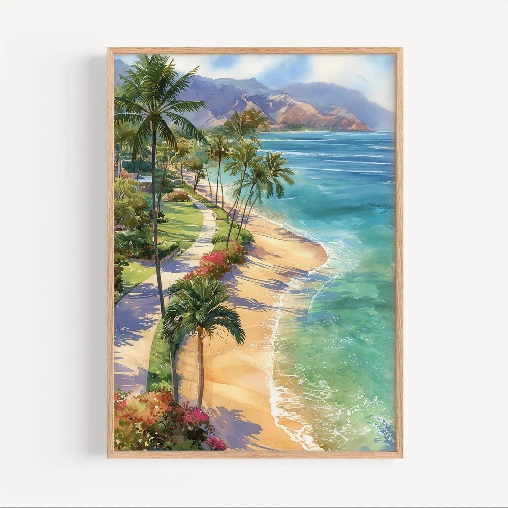 Lombok Watercolor Canvas Paint - Home Decor Indonesia recension och pris