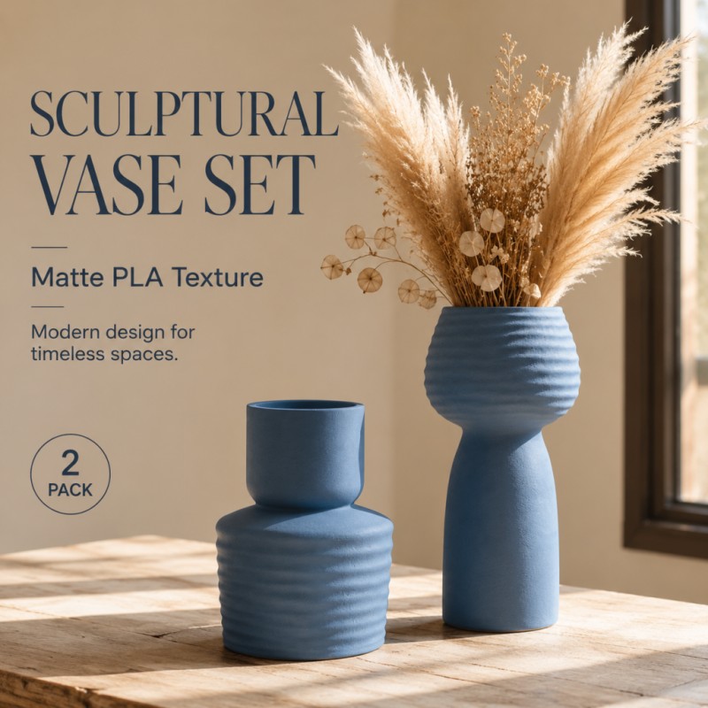 2Pcs Rough Wavy Textured Blue  - Pampas Grass Decor recension och pris