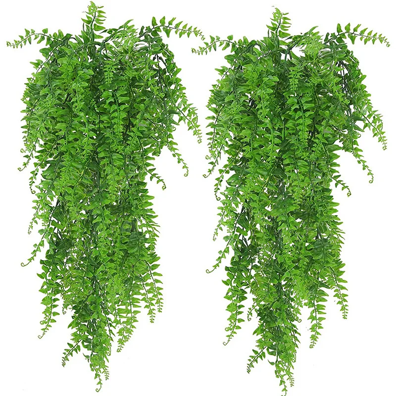 Artificial Hanging Plants 32 I - Rattan Plant Basket recension och pris